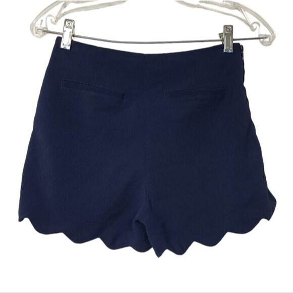 Monteau Blue Scalloped Side Zip Shorts XS - Picture 3 of 5